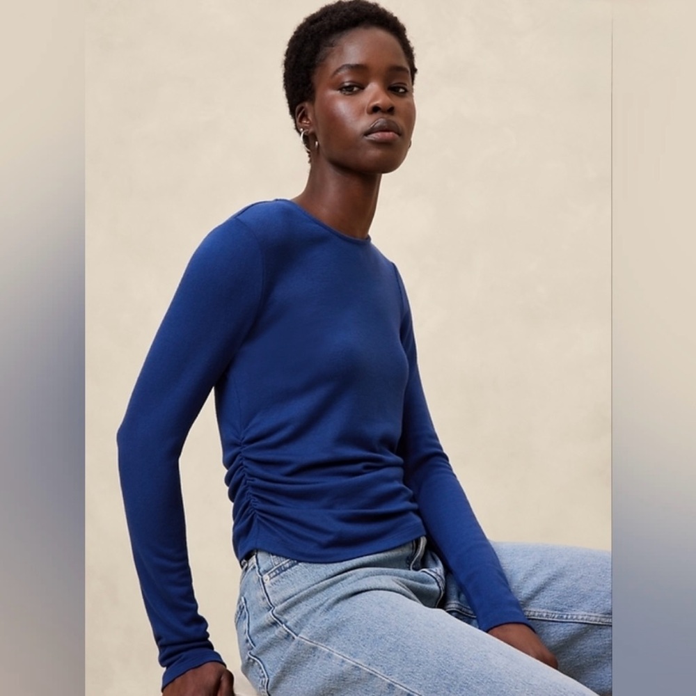 Banana Republic Soft Luxe Blue Top-Size S